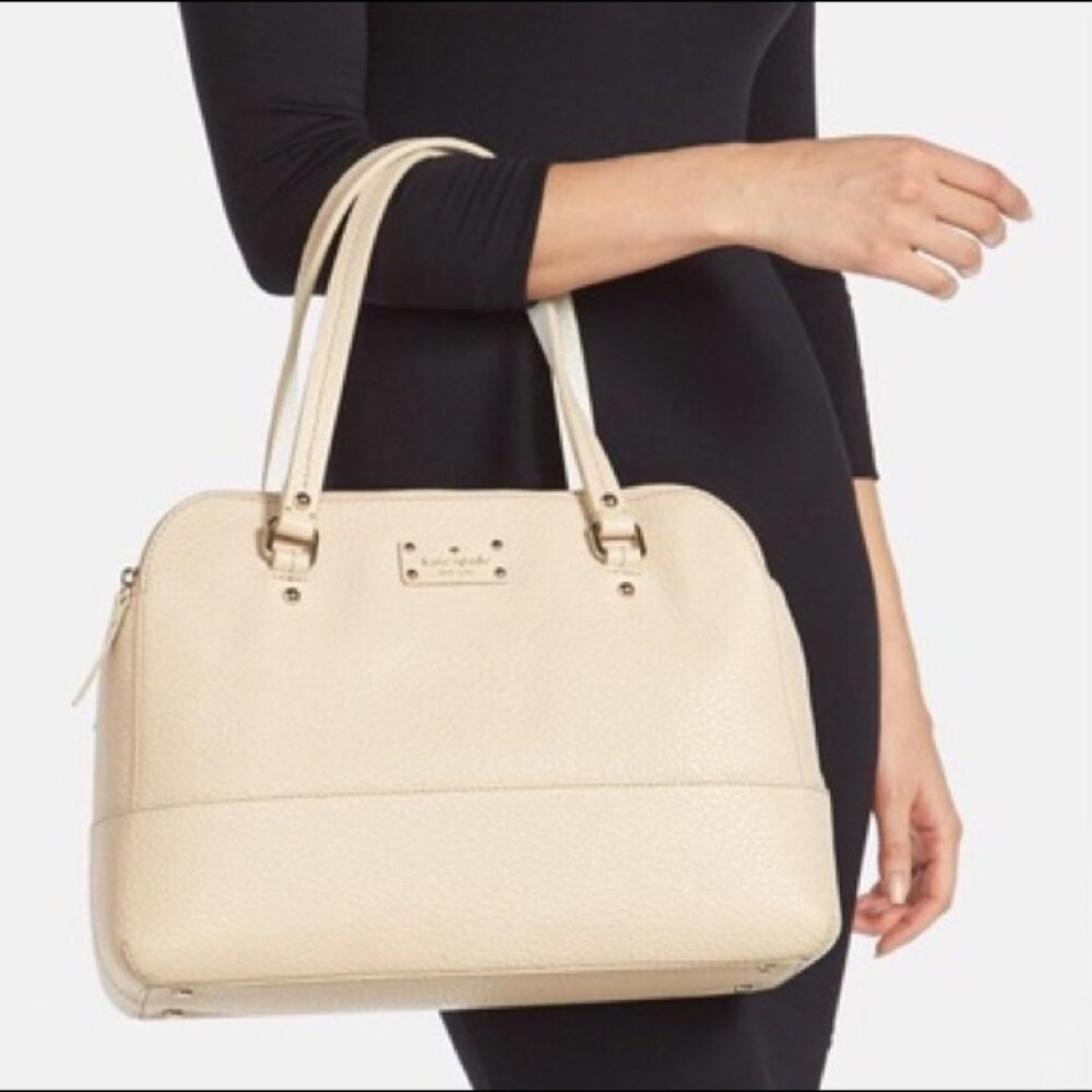 Kate Spade Grove Court Lainey convertible satchel cream leather